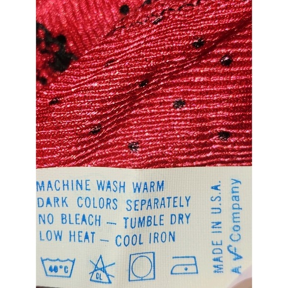 Vintage Vanity Fair Slip Dress Size XS Red Polka Dots Lace High Side Slit Long - Picture 6 of 8